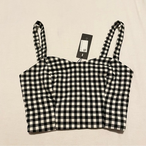 Dynamite Bengaline Sweetheart Bustier Black and White Women's Crop Top Small - Picture 1 of 16